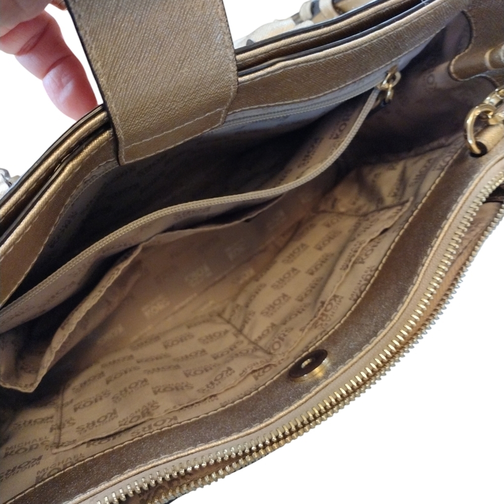 Michael Kors Metallic Gold Retired Satchel - Picture 10 of 12